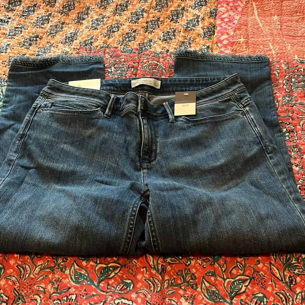 J. Jill Blue Denim Cropped Straight Leg Jeans - Picture 2 of 5